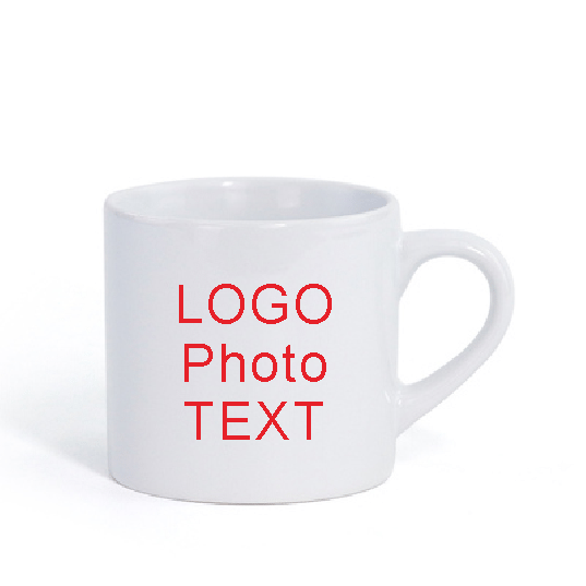 Sublimation Mug White - 小さなセラミックコーヒーマグ、DIYロゴの写真とテキスト、カスタマイズされたパターン、写真デザイン、6オンス、ミニサイズ、かわいい形状、175ml