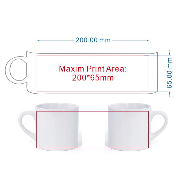 小さなセラミックコーヒーマグ、DIYロゴの写真とテキスト、カ - Sublimation Mug White のレビューと価格