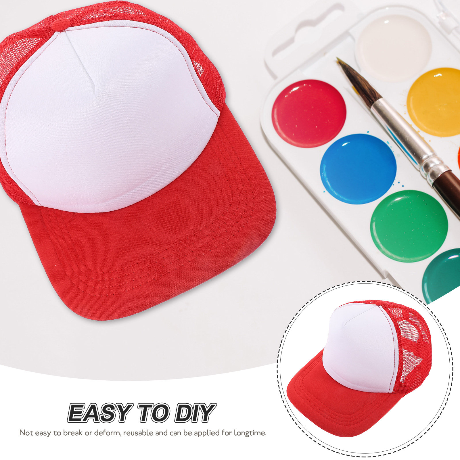 10個入り、無地の野球帽。メッシュデザインで、DIYの熱転写 - Hat Sublimation Blank のレビューと価格